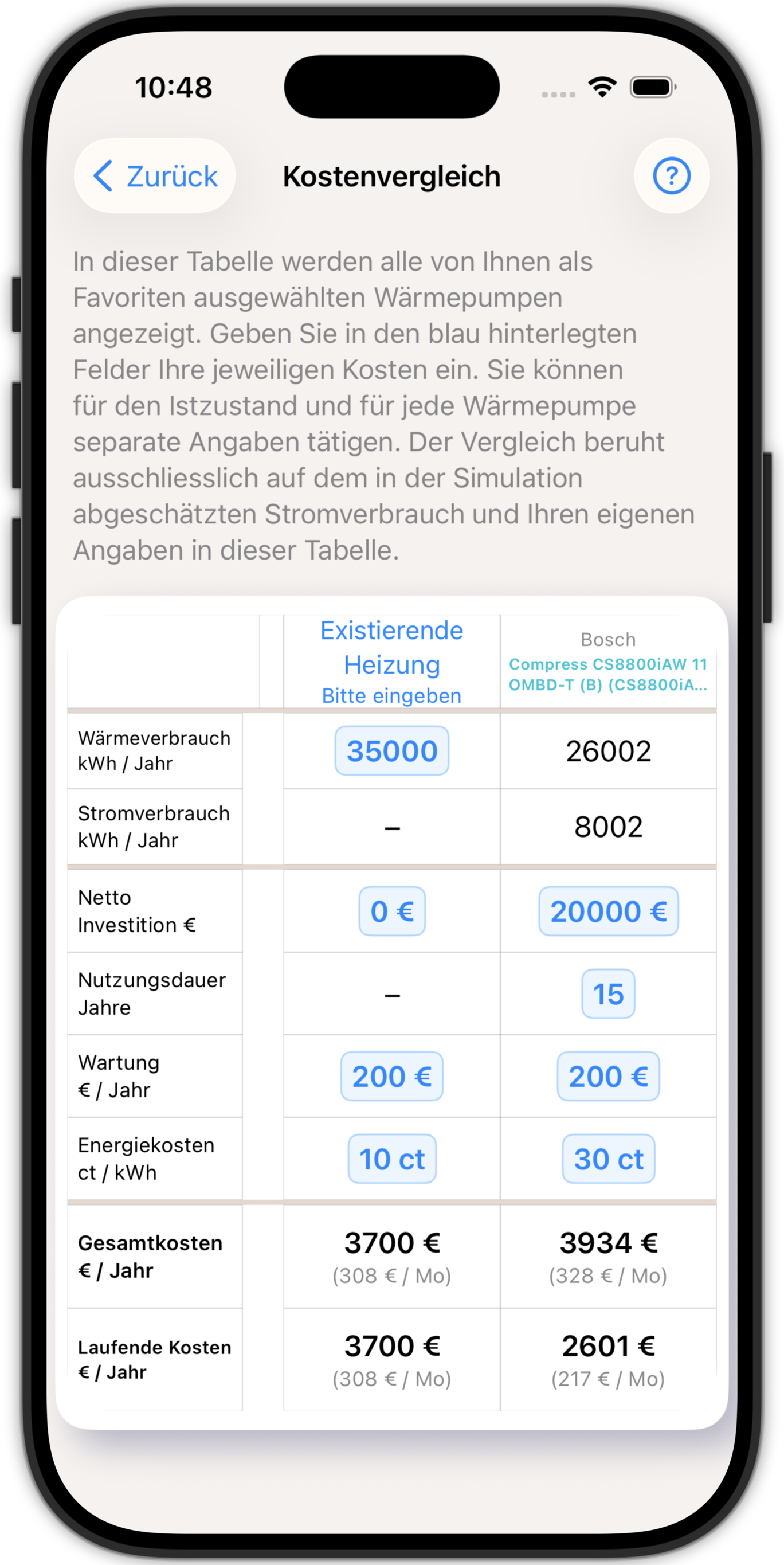 Heizapp Szenarienvergleich Kosten – Wärmepumpe gegen Öl-/Gasheizung im wirtschaftlichen Direktvergleich